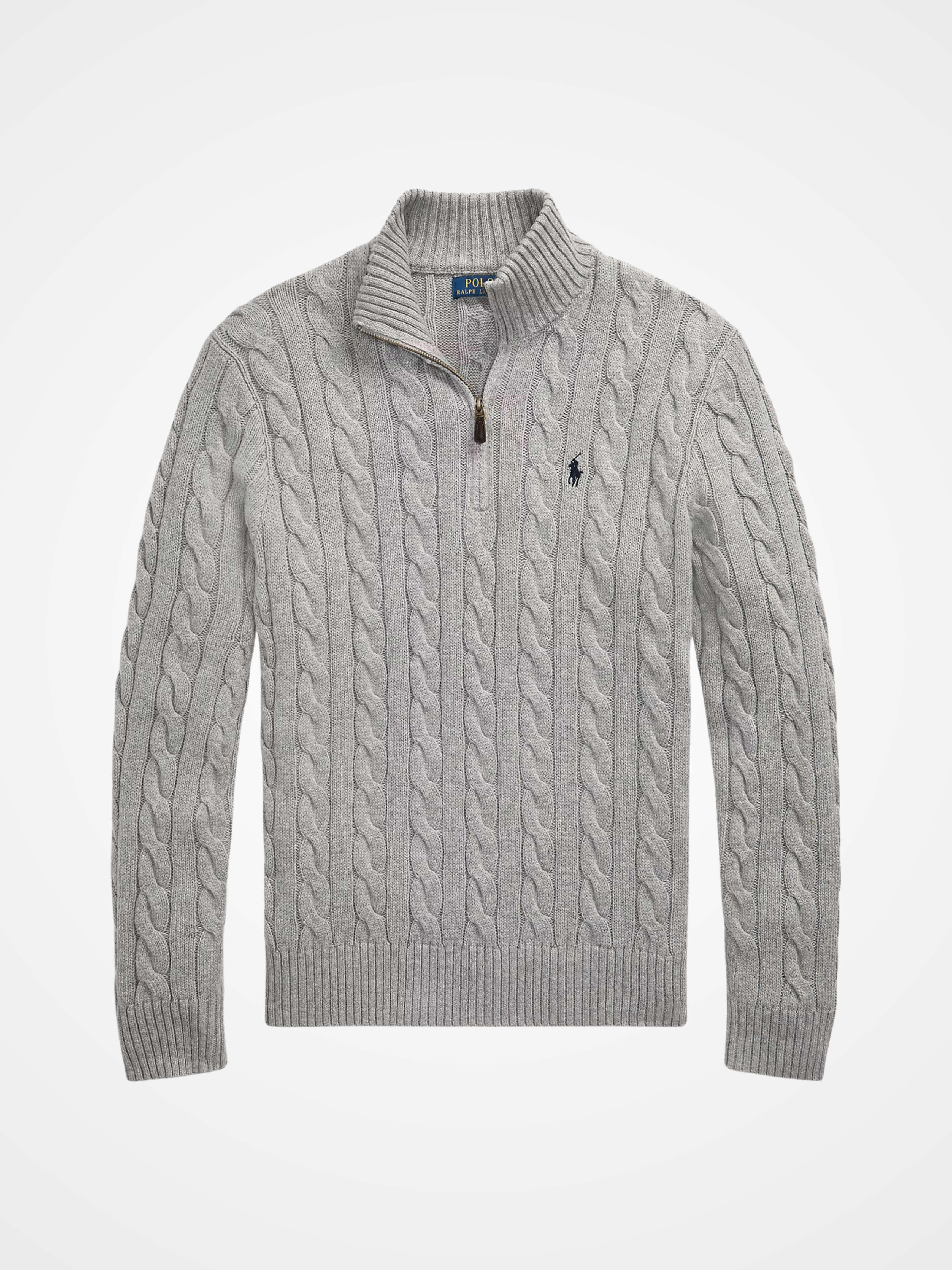 Cable-Knit Cotton Quarter-Zip Sweater